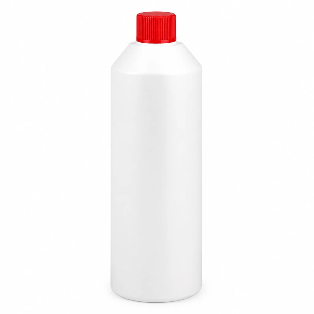 Lékárenská láhev HDPE 250ml bílá, s červeným šroubovacím uzávěrem Lékárnická láhev 250 ml z HDPE, bílá, s červeným šroubovacím uzávěrem pro farmaceutické účely