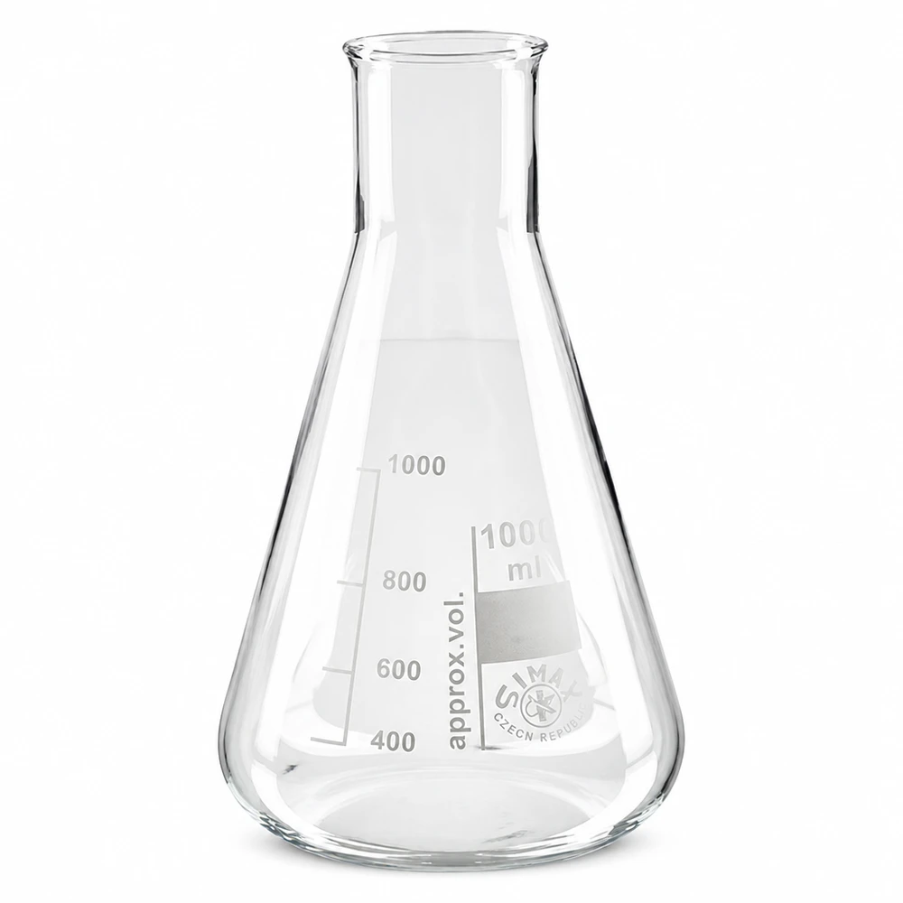 Erlenmeyerova baňka 200ml se širokým hrdlem Hochwertiger Weithals-Erlenmeyerkolben 200ml aus hitzebeständigem Glas für den Laborbereich