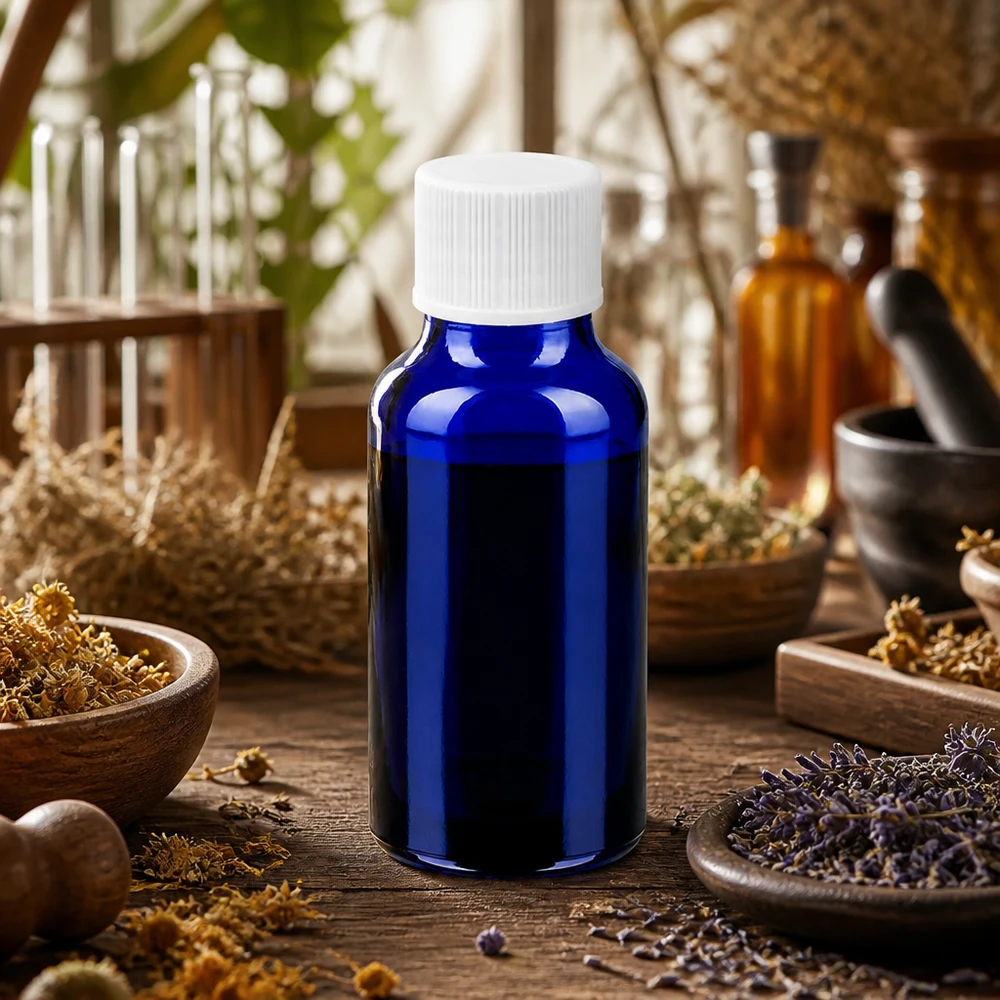 Professionelle 20ml Glasflasche in Pharmaqualität mit weißem Standardverschluss für Tinkturen