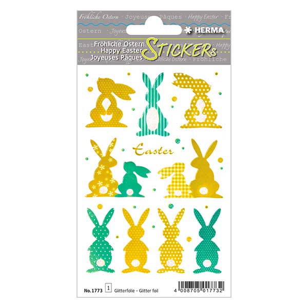 Samolepky "Zlatý zajíček" (10 samolepek se třpytkami) Samolepky "Zlatý zajíček" (10 samolepek se třpytkami)
