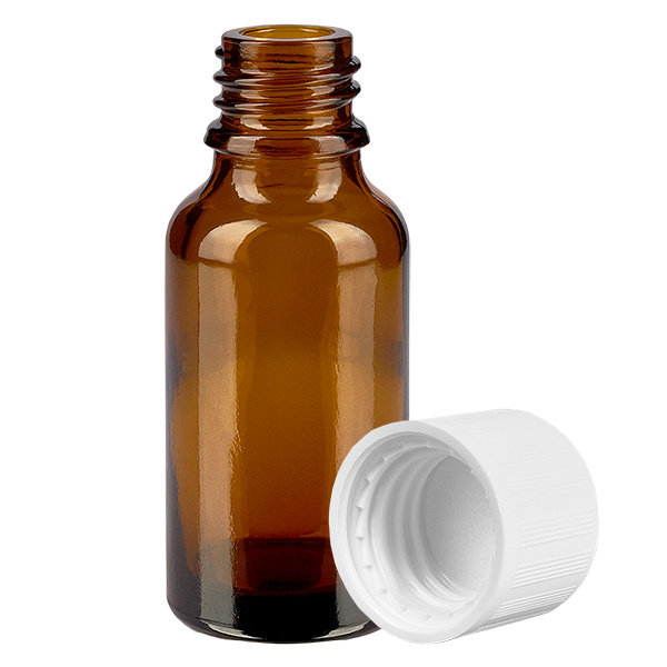 20ml láhev 11mm šroubovací uzávěr bílý standard odolný proti dětem BrownLine UT18/20 20ml láhev 11mm šroubovací uzávěr bílý standard odolný proti dětem BrownLine UT18/20