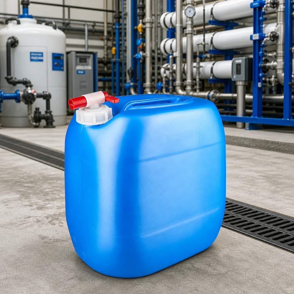Kanystr 30 litrů modrý s vypouštěcím kohoutem Stapelbarer PE-Kanister 30 Liter in Blau mit Auslaufhahn für industriellen Einsatz