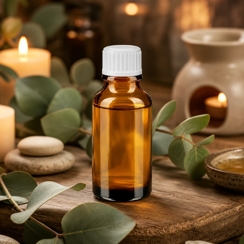 Bernsteinfarbene Apothekerflasche 20ml lichtgeschützt für Naturkosmetik und ätherische Öle