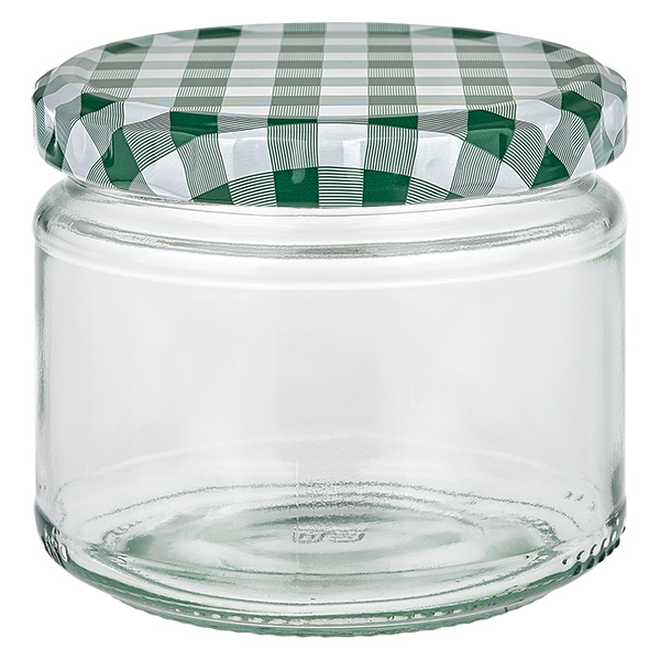 330ml kulat&#225; sklenice + v&#237;&#269;ko BasicSeal zelen&#233;/b&#237;l&#233; UNiTWIST