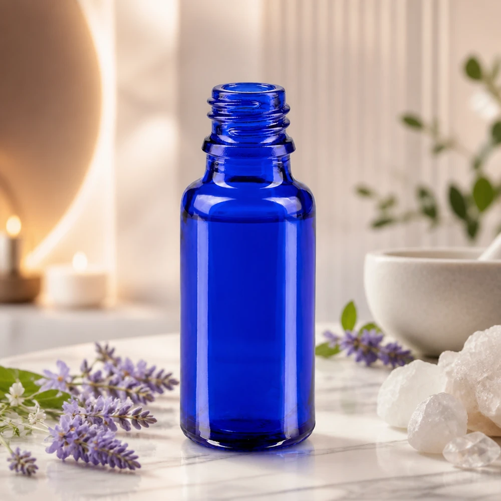 20ml Glasflasche in Apothekerqualität blau gefärbt für sichere Aufbewahrung von Wirkstoffen