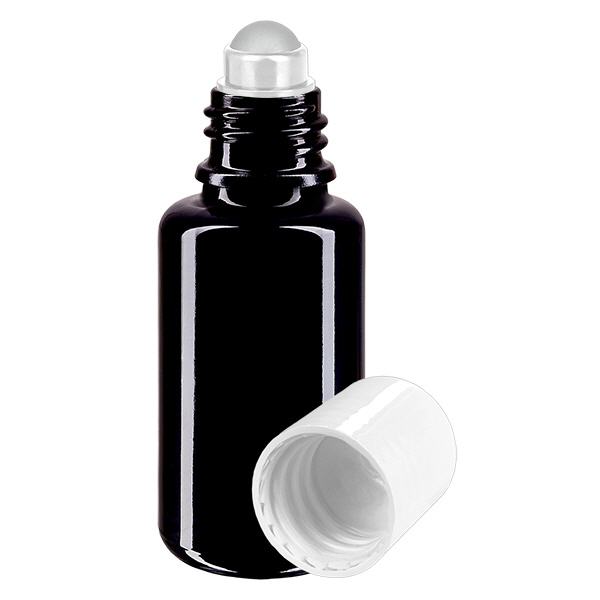 Lékárenská lahvička fialová 20ml roll-on uzávěr bílá Lékárenská lahvička fialová 20ml roll-on uzávěr bílá