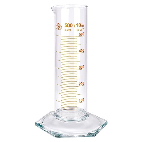 500ml odměrný válec NF ze skla, hnědá stupnice 500ml odměrný válec NF ze skla, hnědá stupnice