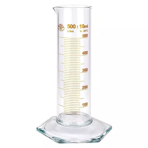 500ml odměrný válec NF ze skla, hnědá stupnice 500ml odměrný válec NF ze skla, hnědá stupnice
