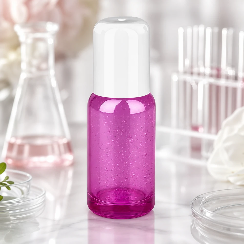 Violette Roll-On Flasche 20ml Fassungsvermögen mit weissem STD Verschluss für flüssige Produkte