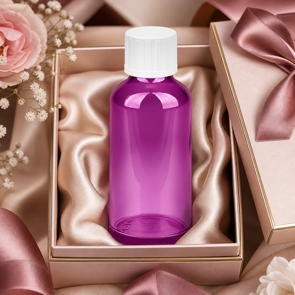Purple Kunststoffflasche 50ml mit 1.2mm Tropföffnung ideal für DIY-Kosmetik und Mischungen