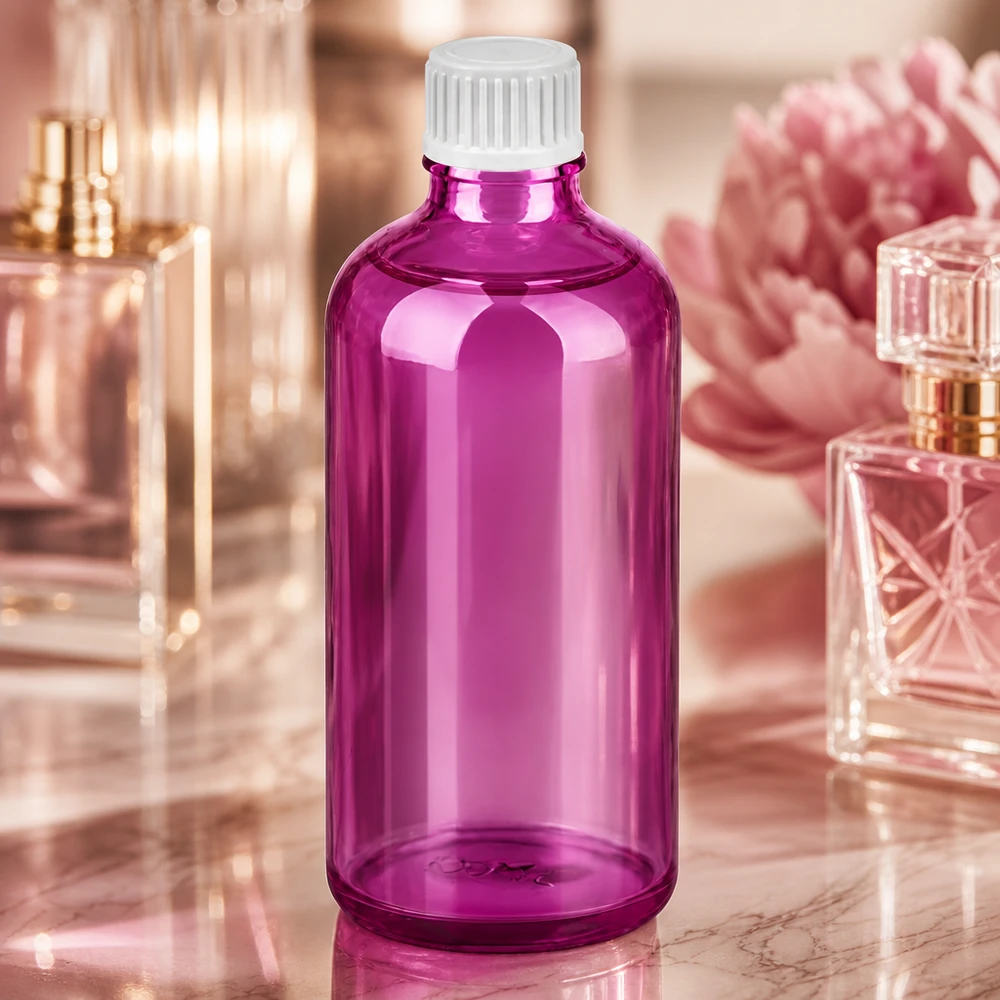 100ml lahvička s kapátkem 0,9 mm bílá standardní PurpleLine UT18/100 Premium Tropfflasche lila-transparent 100ml mit ergonomischem Design und sicherem Verschluss