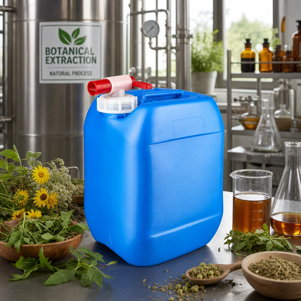 Kanystr 10 litrů modrý s vypouštěcím kohoutkem Blauer Vierkantkanister 10 Liter mit Griffmulde und Schraubverschluss für Naturprodukte