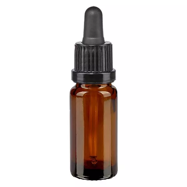 Lékárenská lahvička hnědá 10ml pipeta černá/černá OV