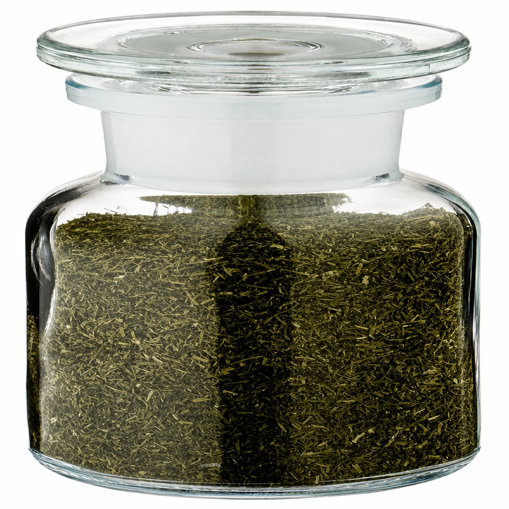 Stilvolles Kräuterglas im Apothekerlook 100ml Weithals aus hochwertigem transparentem Glas