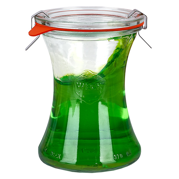 Sada 18 zavařovacích sklenic Weck o objemu 370 ml na lahůdky s 18 skleněnými víčky. Sada 18 zavařovacích sklenic Weck o objemu 370 ml na lahůdky s 18 skleněnými víčky.