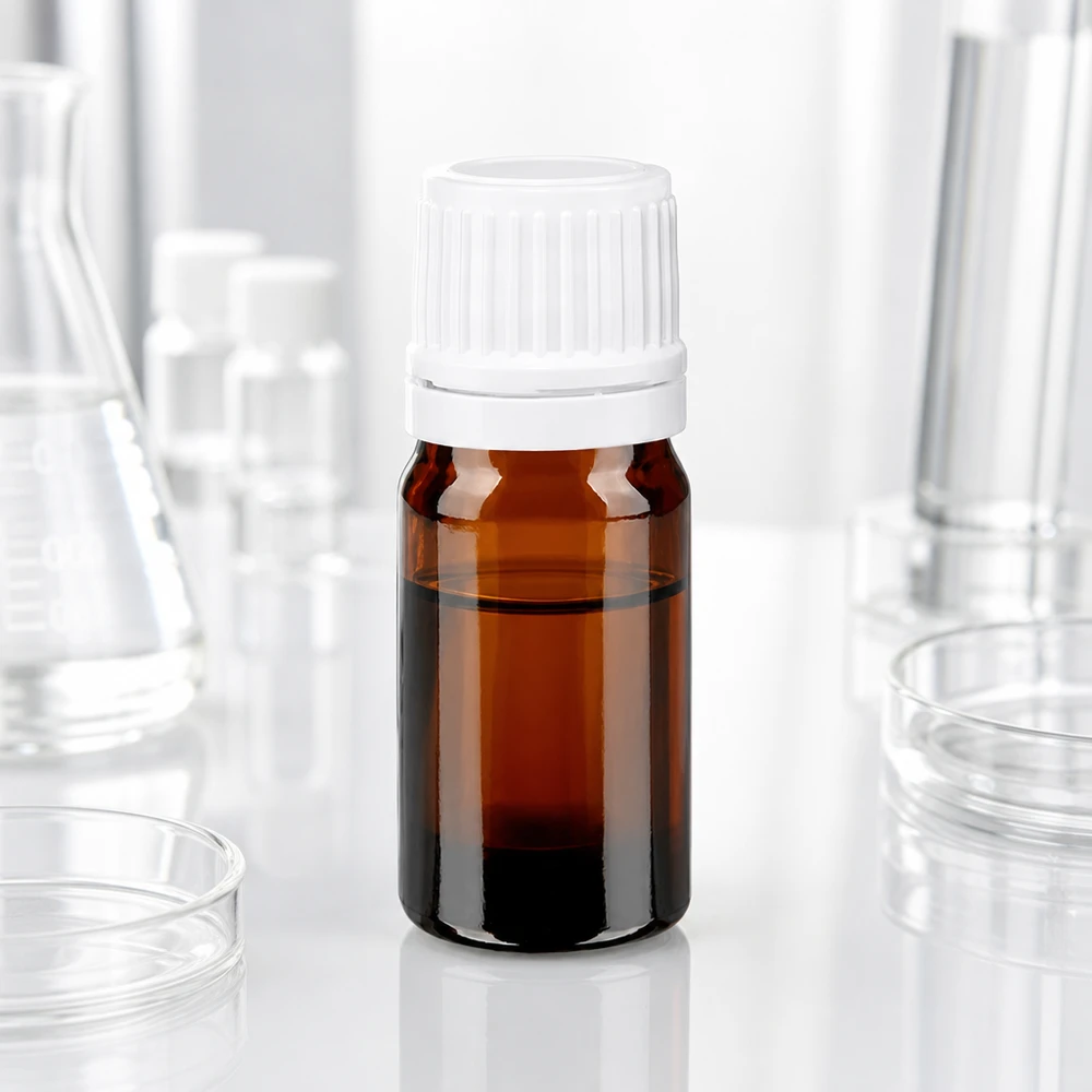 Professionelle 5ml ApoGlas Flasche bernsteinfarben mit weißem OV Verschluss 11mm