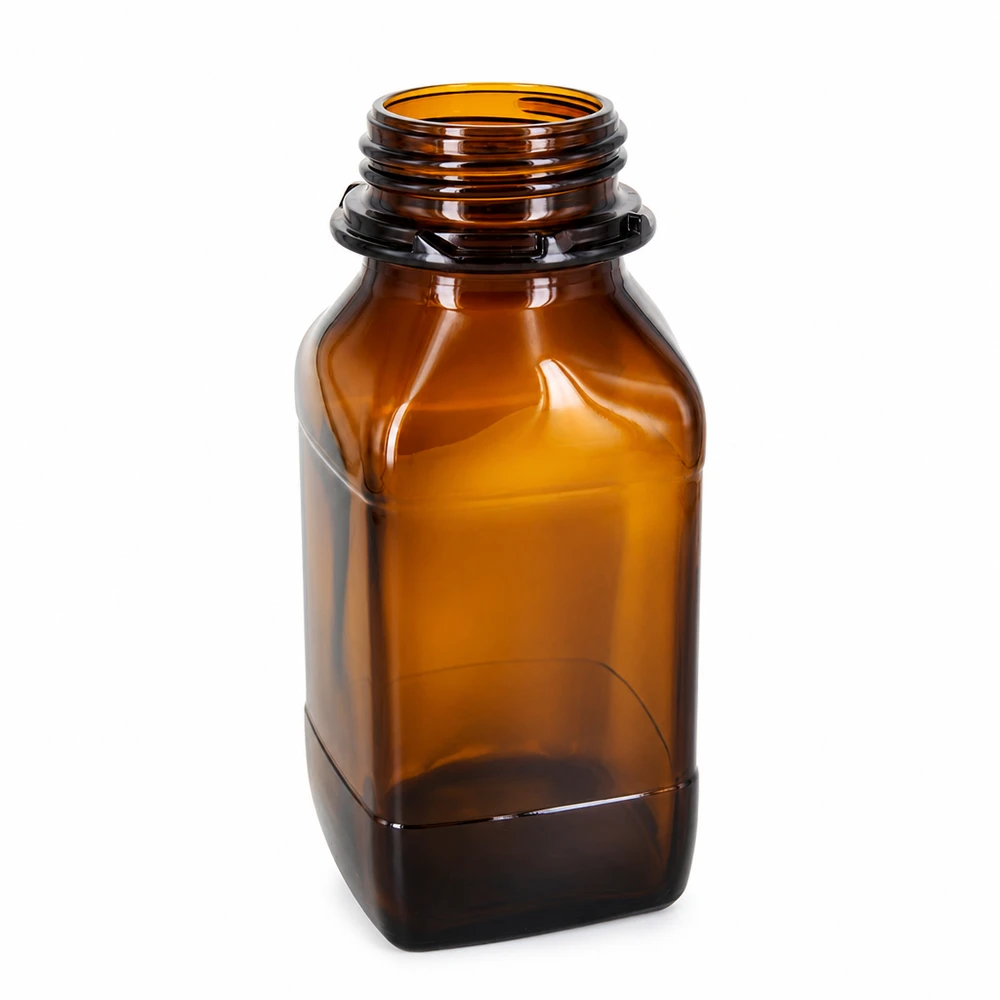 Láhev na chemikálie o objemu 500 ml 500ml Braunglasflasche für Chemikalien mit stabilem Gewinde und UV-Schutz