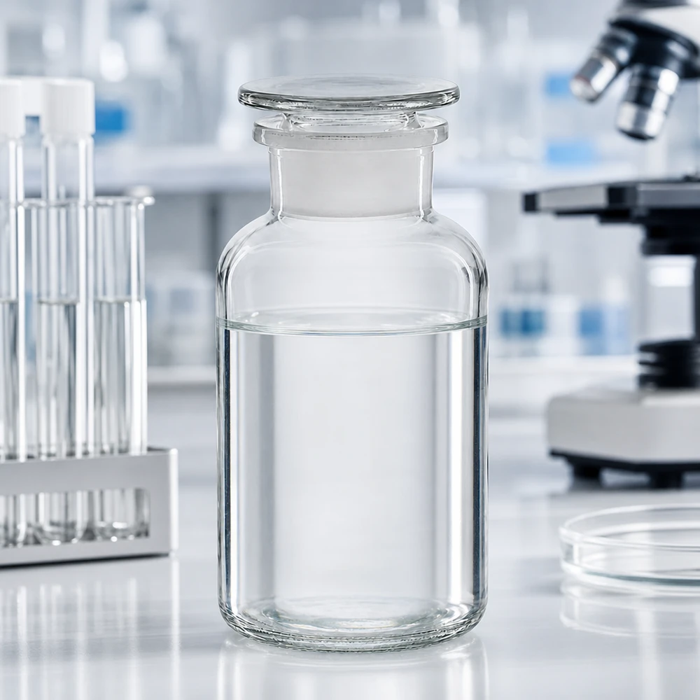Láhev s kulatým ramenem 500ml čirá skleněná zátka se širokým hrdlem Klassische Glasflasche 500ml Weithals mit eingeschliffenem Stopfen für Laboranwendungen