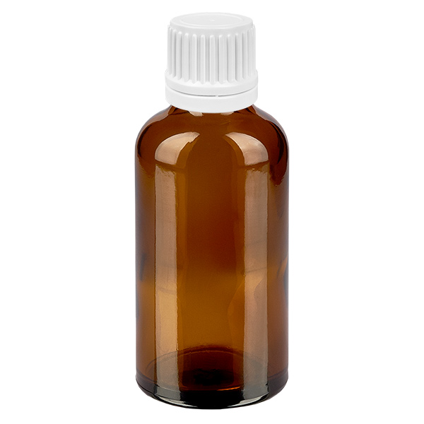 50ml lahvi&#269;ka s kap&#225;tkem 0,7 mm b&#237;l&#225; s uz&#225;v&#283;rem s ochranou proti manipulaci BrownLine UT18/50