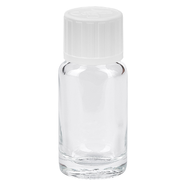 10ml lahvi&#269;ka s kap&#225;tkem 1,2 mm b&#237;l&#225; standardn&#237; uz&#225;v&#283;r s d&#283;tskou pojistkou ClearLine UT18/1