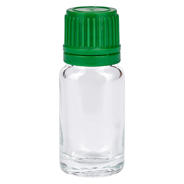10ml lahvička 11mm šroubovací uzávěr zelený s tamperem ClearLine UT18/10 10ml lahvička 11mm šroubovací uzávěr zelený s tamperem ClearLine UT18/10