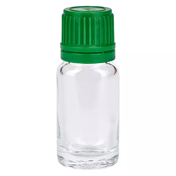 10ml lahvička 11mm šroubovací uzávěr zelený s tamperem ClearLine UT18/10 10ml lahvička 11mm šroubovací uzávěr zelený s tamperem ClearLine UT18/10
