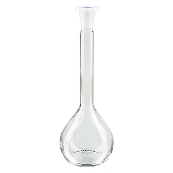 Odměrná baňka 200ml se standardním broušeným spojem & PEHD zátkou Odměrná baňka 200ml se standardním broušeným spojem & PEHD zátkou