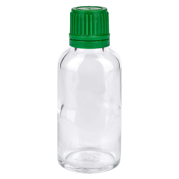 30ml lahvička 11mm šroubovací uzávěr zelený tamper-evidentní uzávěr ClearLine UT18/30 30ml lahvička 11mm šroubovací uzávěr zelený tamper-evidentní uzávěr ClearLine UT18/30