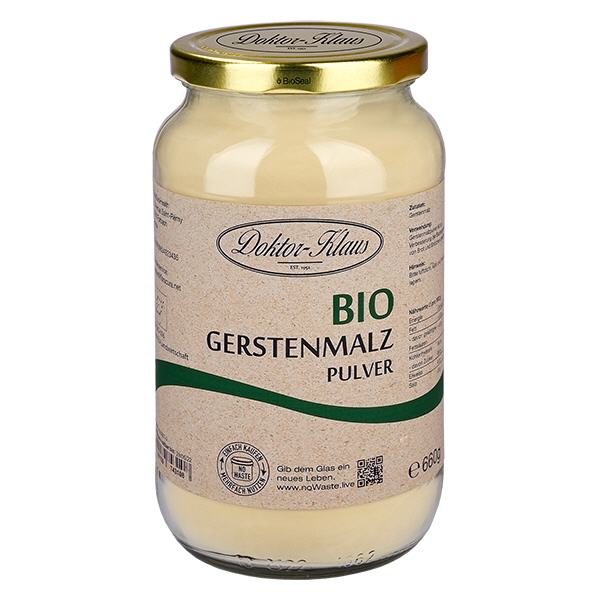 Slad z ječmene v prášku v bio kvalitě 660g Doktor-Klaus noWaste Slad z ječmene v prášku v bio kvalitě 660g Doktor-Klaus noWaste