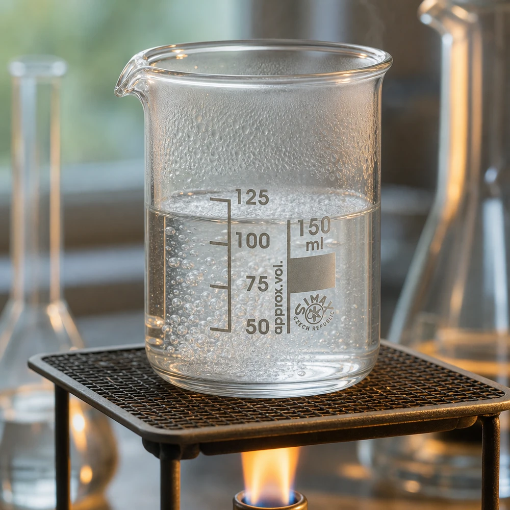 Kádinka 150ml z borosilikátového skla, nízký tvar Temperaturbeständiges 150ml Becherglas niedrige Form aus Spezialglas für Heizplatten geeignet
