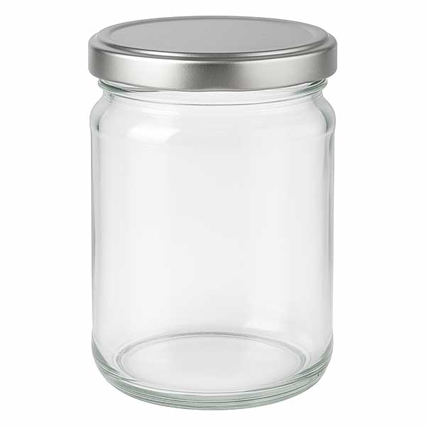 205ml kulatá sklenice s víčkem BasicSeal stříbrná UNiTWIST