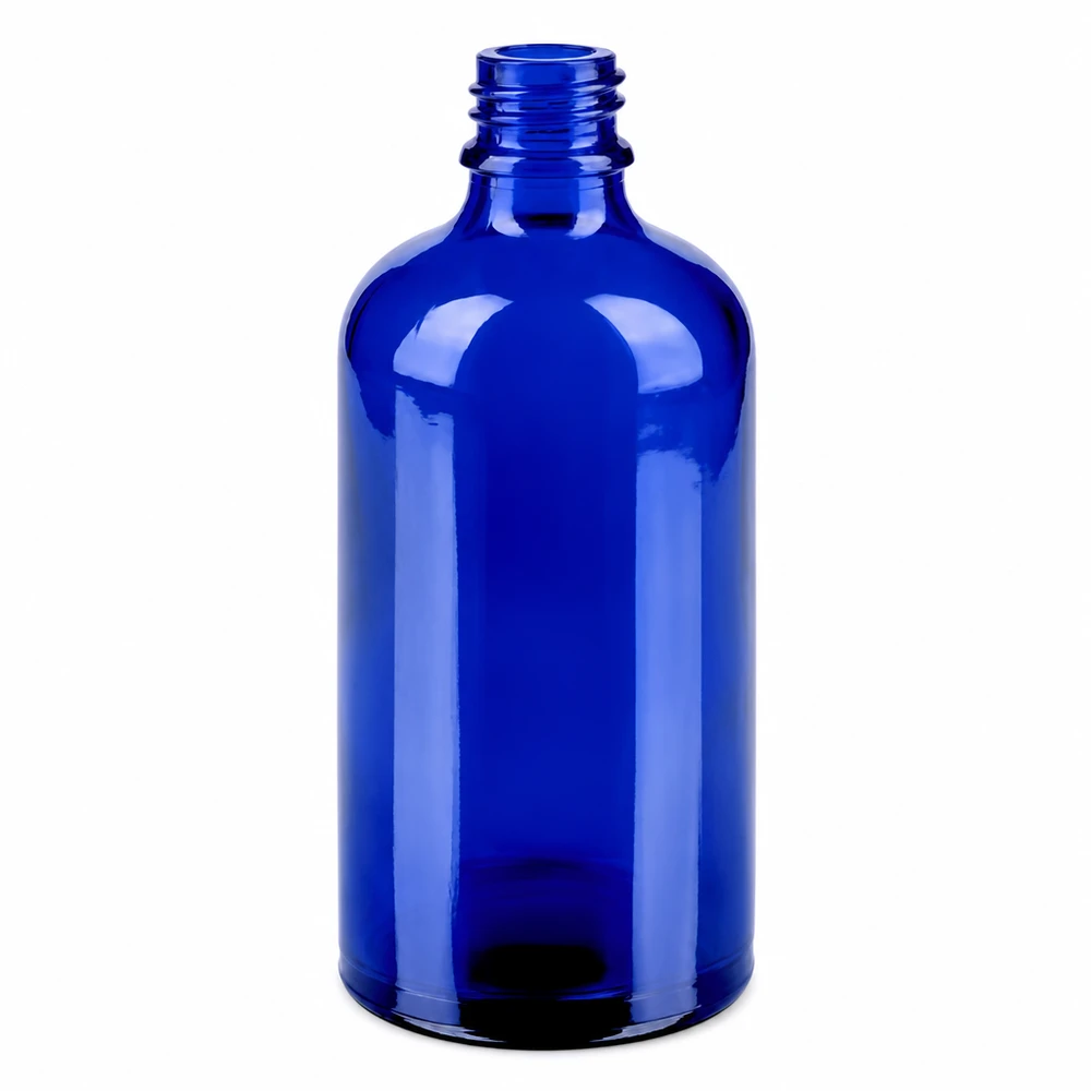 Blaue 100ml Sprayflasche mit transparentem Gewinde für medizinische Lösungen