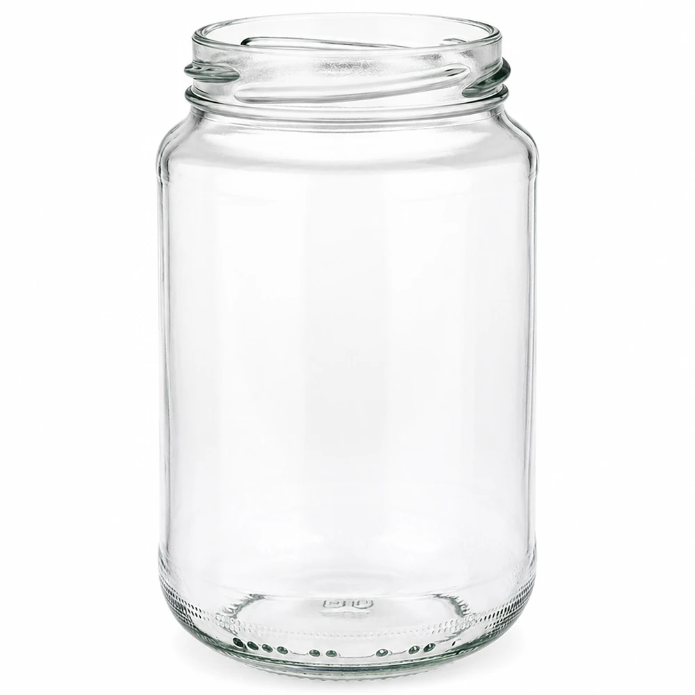 Kulatá sklenice o objemu 375 ml bez víčka (TO63) UNiTWIST UNiTWIST Runda375 Rundglas 375ml TO63 leeres Einmachglas aus klarem Glas mit Schraubgewinde für Konservierung