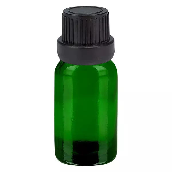 10ml láhev 11mm šroubovací uzávěr černý tamper evidentní uzávěr GreenLine UT18/10 10ml láhev 11mm šroubovací uzávěr černý tamper evidentní uzávěr GreenLine UT18/10