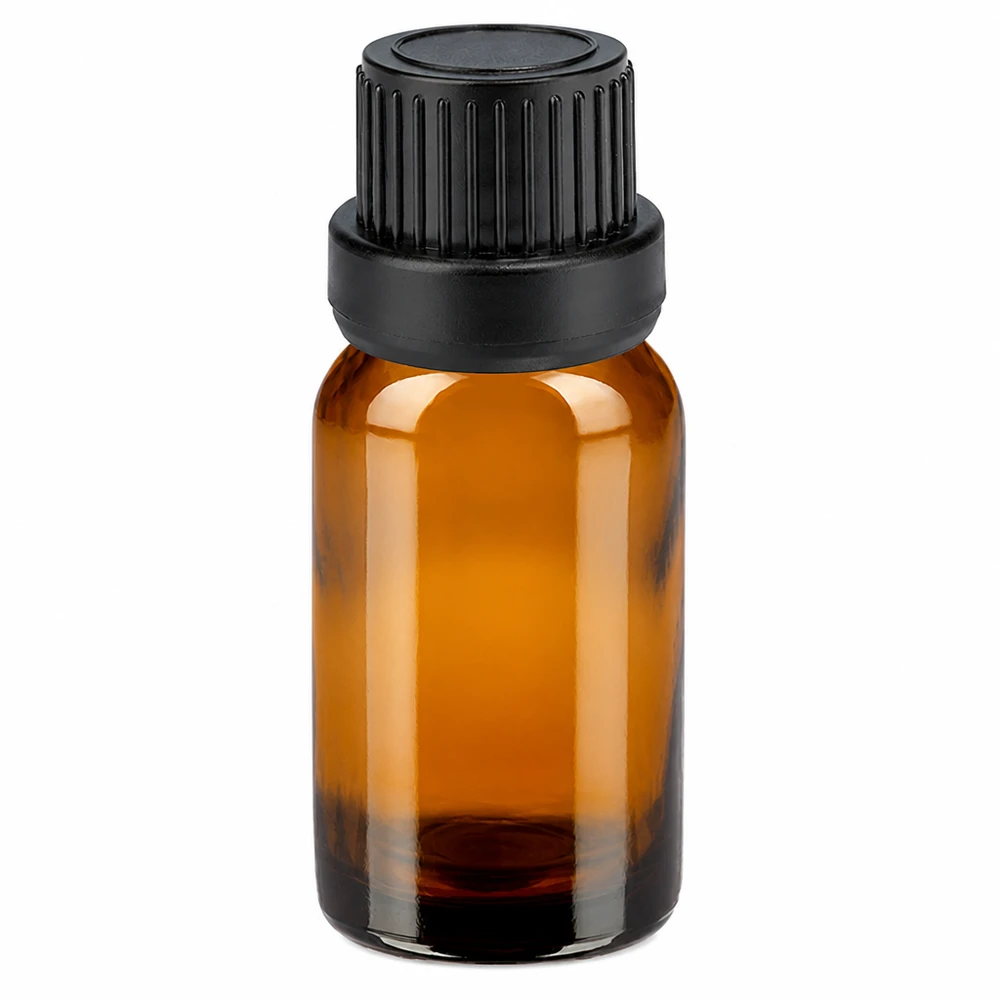 10ml láhev 11mm šroubovací uzávěr černý tamper evident uzávěrII BrownLine UT18/10 10ml Glasbehälter braun mit schwarzem Schraubdeckel perfekt für ätherische Öle und Tinkturen