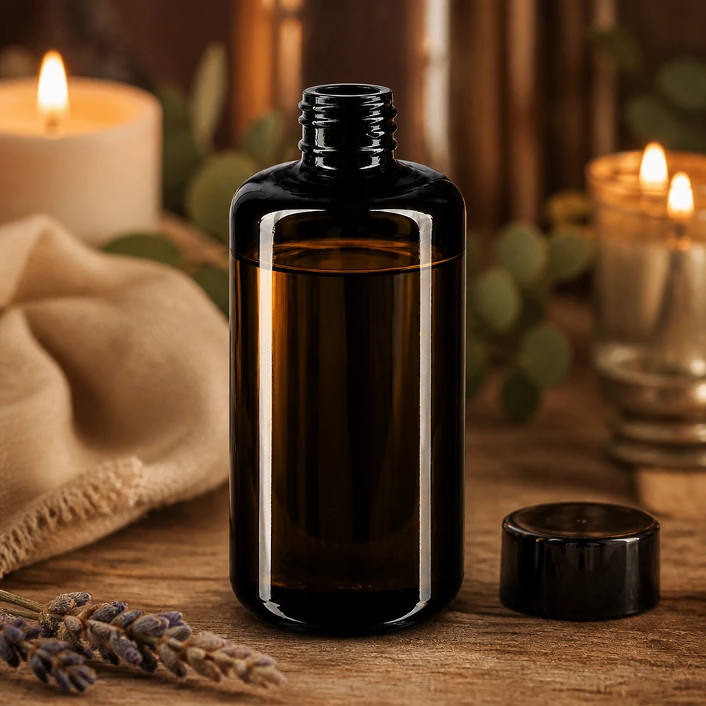 Premium Glasflasche Draco 200ml mit matter Oberfläche für luxuriöse Kosmetik-Präsentationen