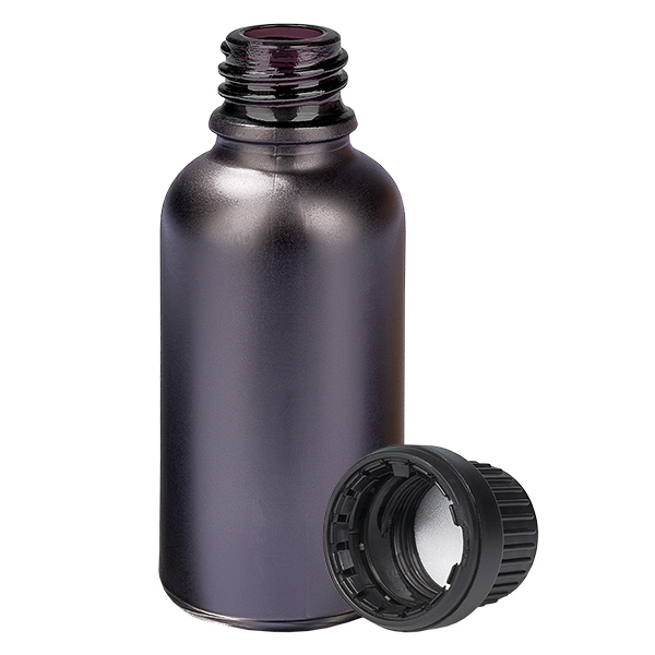 30ml láhev 11mm šroubovací uzávěr černý uzávěr s ochranou proti manipulaci BlackLine UT18/30 30ml láhev 11mm šroubovací uzávěr černý uzávěr s ochranou proti manipulaci BlackLine UT18/30