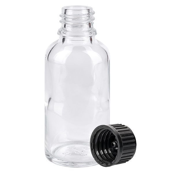 30ml láhev 11mm šroubovací uzávěr černý Standard ClearLine UT18/30 30ml láhev 11mm šroubovací uzávěr černý Standard ClearLine UT18/30