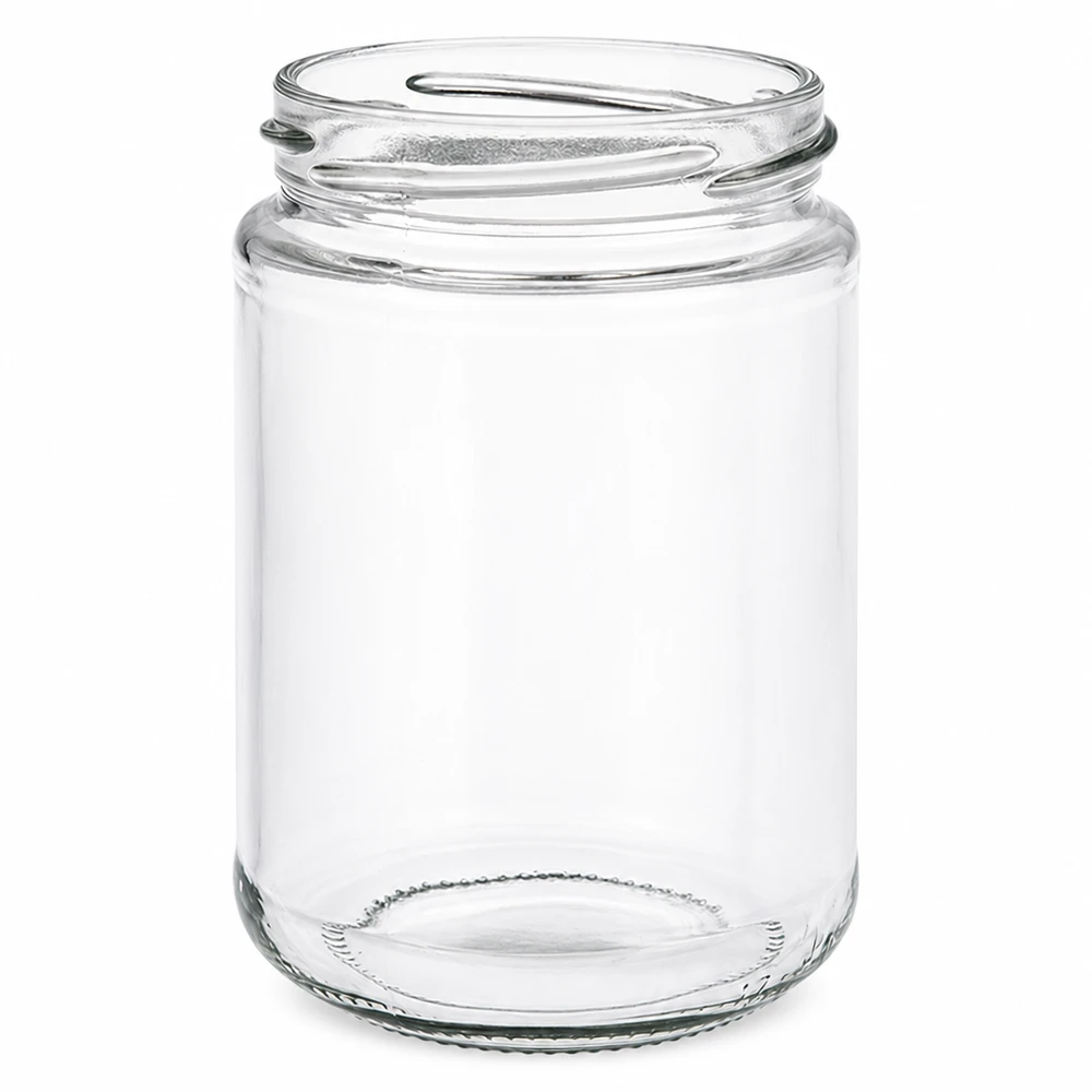 Kulatá sklenice o objemu 390 ml bez víčka (TO70) UNiTWIST UNiTWIST Runda390 Rundglas 390ml TO70 Schraubgewinde leeres Einmachglas transparent ohne Deckel