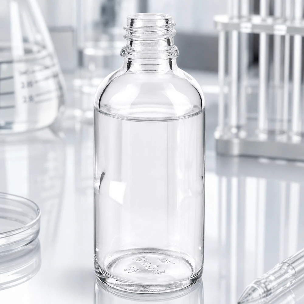 50ml ApoGlas Glasflasche mit glattem Finish ideal für Kosmetik und Naturheilkunde