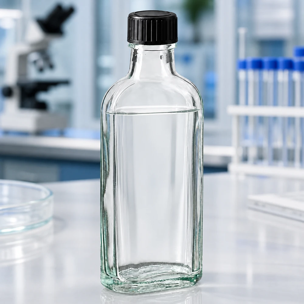 Lebensmittelechte 100ml Meplat Glasflasche mit auslaufsicherem EPE-Dichtscheiben-Schraubverschluss