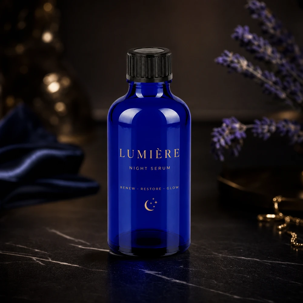 50ml láhev 11mm šroubovací uzávěr černý BlueLine UT18/50. Hygienische 50ml Flasche mit luftdichtem Verschluss für sterile Aufbewahrung von Seren