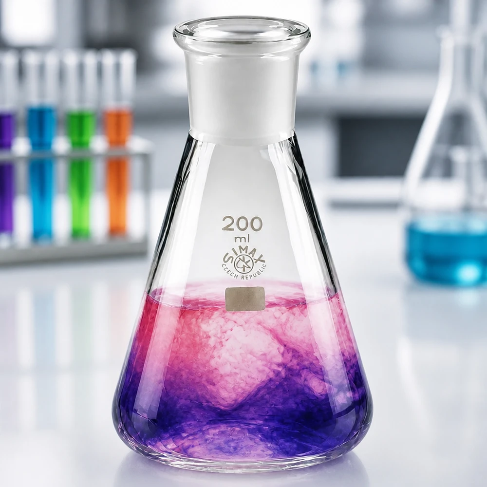 Erlenmeyerova baňka 200ml se standardním broušeným spojem (29/32)