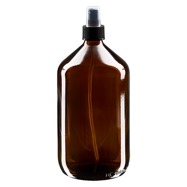 Euro láhev na léky 1000ml. hnědá PP28 s rozprašovačem černá Euro láhev na léky 1000ml. hnědá PP28 s rozprašovačem černá