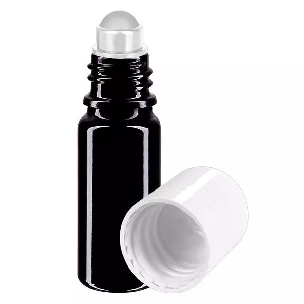 Lékárenská lahvička fialová 10ml roll-on uzávěr bílý Lékárenská lahvička fialová 10ml roll-on uzávěr bílý
