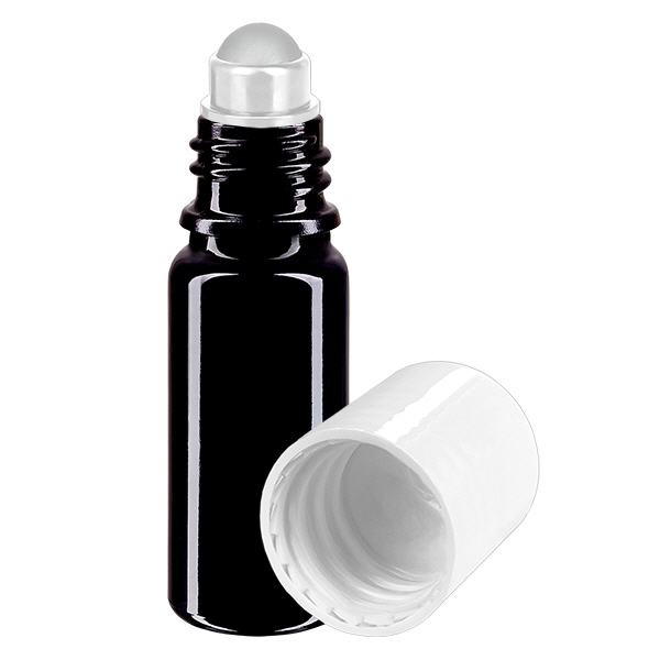 Lékárenská lahvička fialová 10ml roll-on uzávěr bílý Lékárenská lahvička fialová 10ml roll-on uzávěr bílý