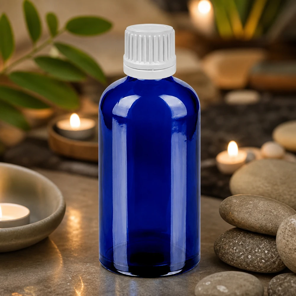 100ml lahvička s kapátkem 0,7 mm s bílým uzávěrem BlueLine UT18/100 100ml lahvička s kapátkem 0,7 mm s bílým uzávěrem BlueLine UT18/100