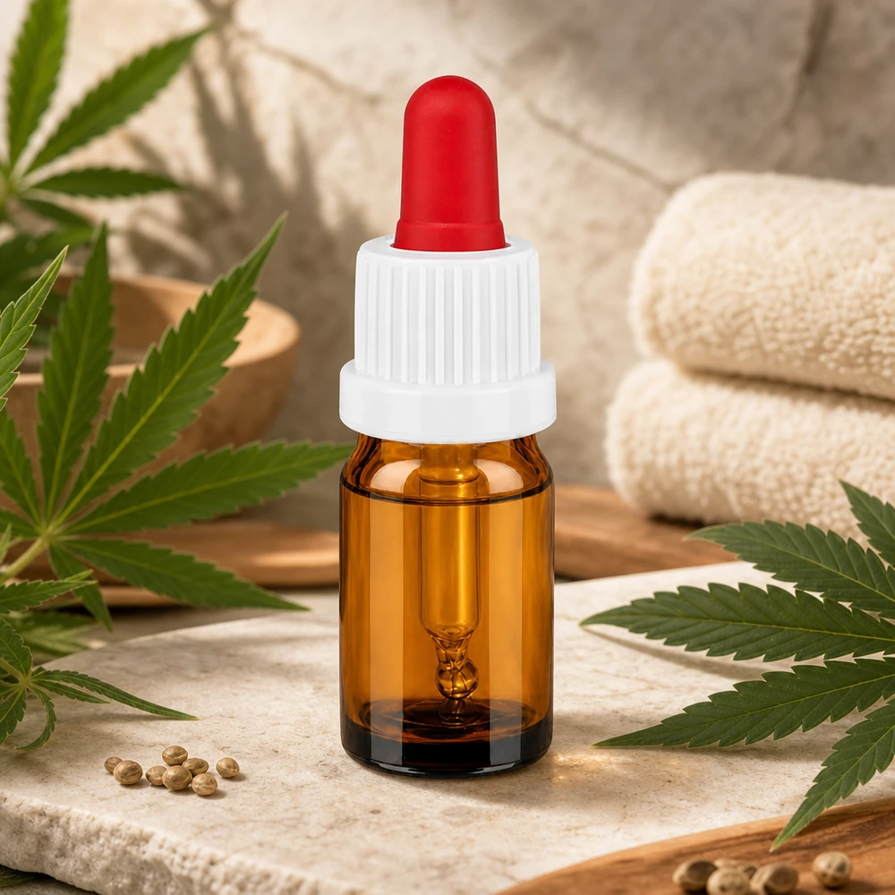 Premium 5ml Tropfflasche BrownLine UT18/5 mit hygienischem weißen Verschluss für medizinische Öle