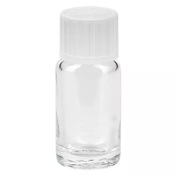 10ml láhev 11mm šroubovací uzávěr bílý standardní dětská pojistka ClearLine UT18/10 10ml láhev 11mm šroubovací uzávěr bílý standardní dětská pojistka ClearLine UT18/10