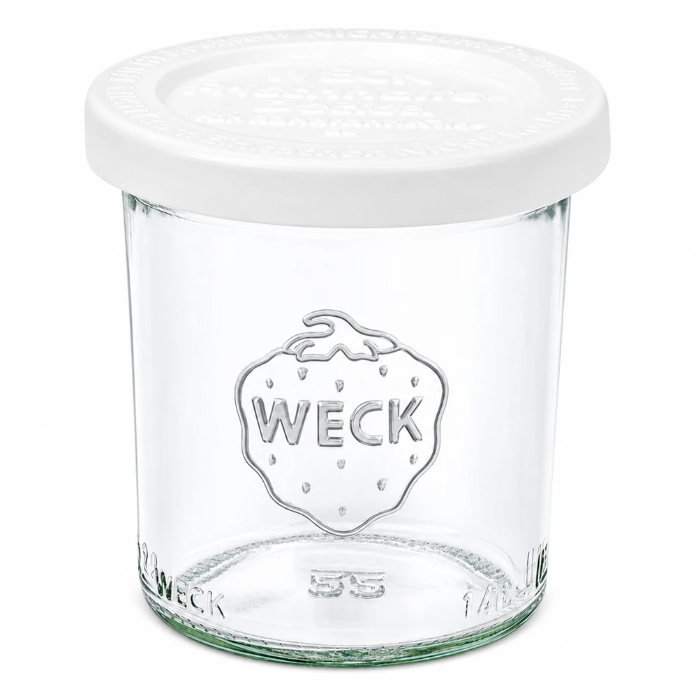 WECK Sturzglas 140ml mit weißem Frischedeckel RR60 Einmachglas aus Glas für Marmelade und Konserven